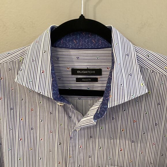 Men’s XL Bugatchi Striped Button Down Dress Shirt in Excellent Preloved Cond. - Picture 3 of 4